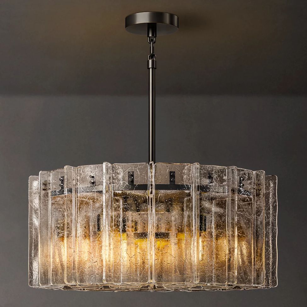 Lattice Module Glass Round Chandelier 37"