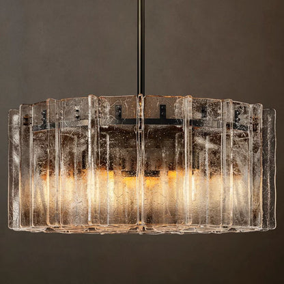 Lattice Module Glass Round Chandelier 37"