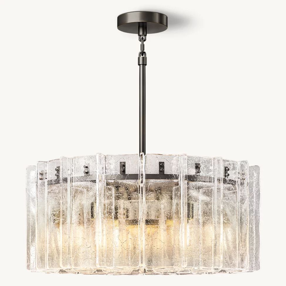 Lattice Module Glass Round Chandelier 37"