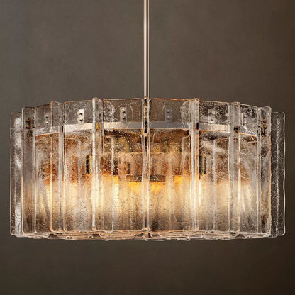 Lattice Module Glass Round Chandelier 37"
