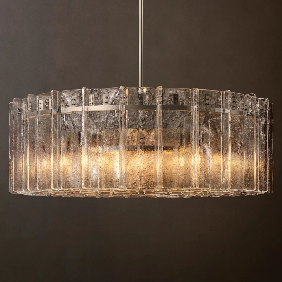 Lattice Module Glass Round Chandelier 37"