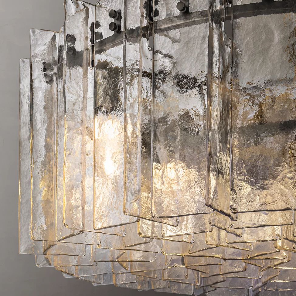 Lattice Module Glass Round Chandelier 37"