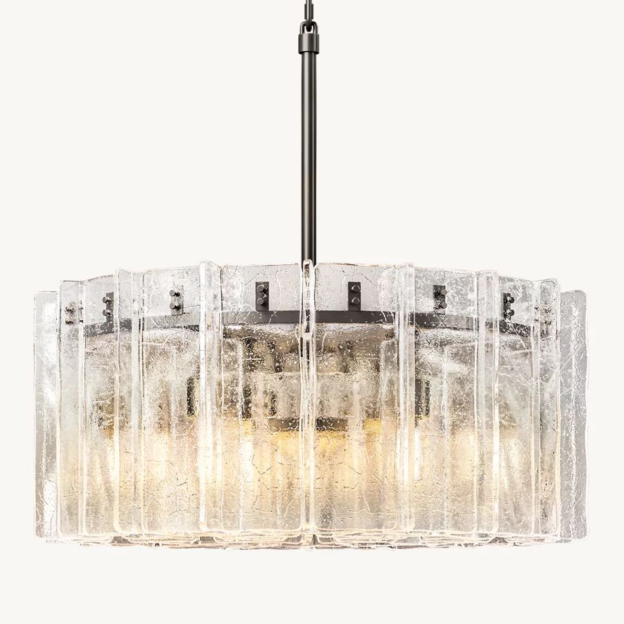 Lattice Module Glass Round Chandelier 37"