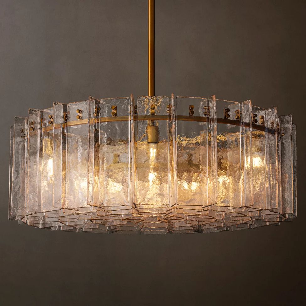 Lattice Module Glass Round Chandelier 60"