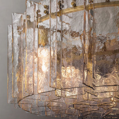 Lattice Module Glass Round Chandelier 48"