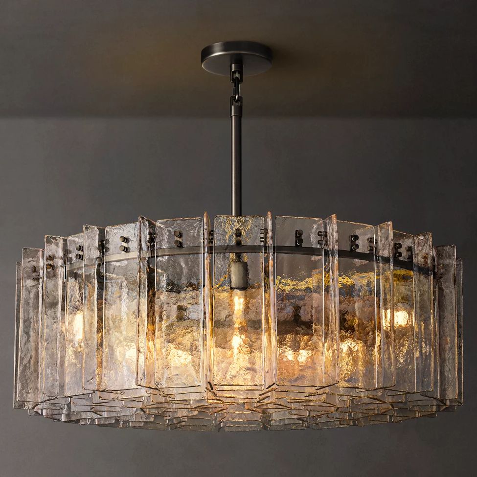 Lattice Module Glass Round Chandelier 60"