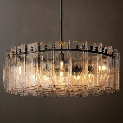 Lattice Module Glass Round Chandelier 48"