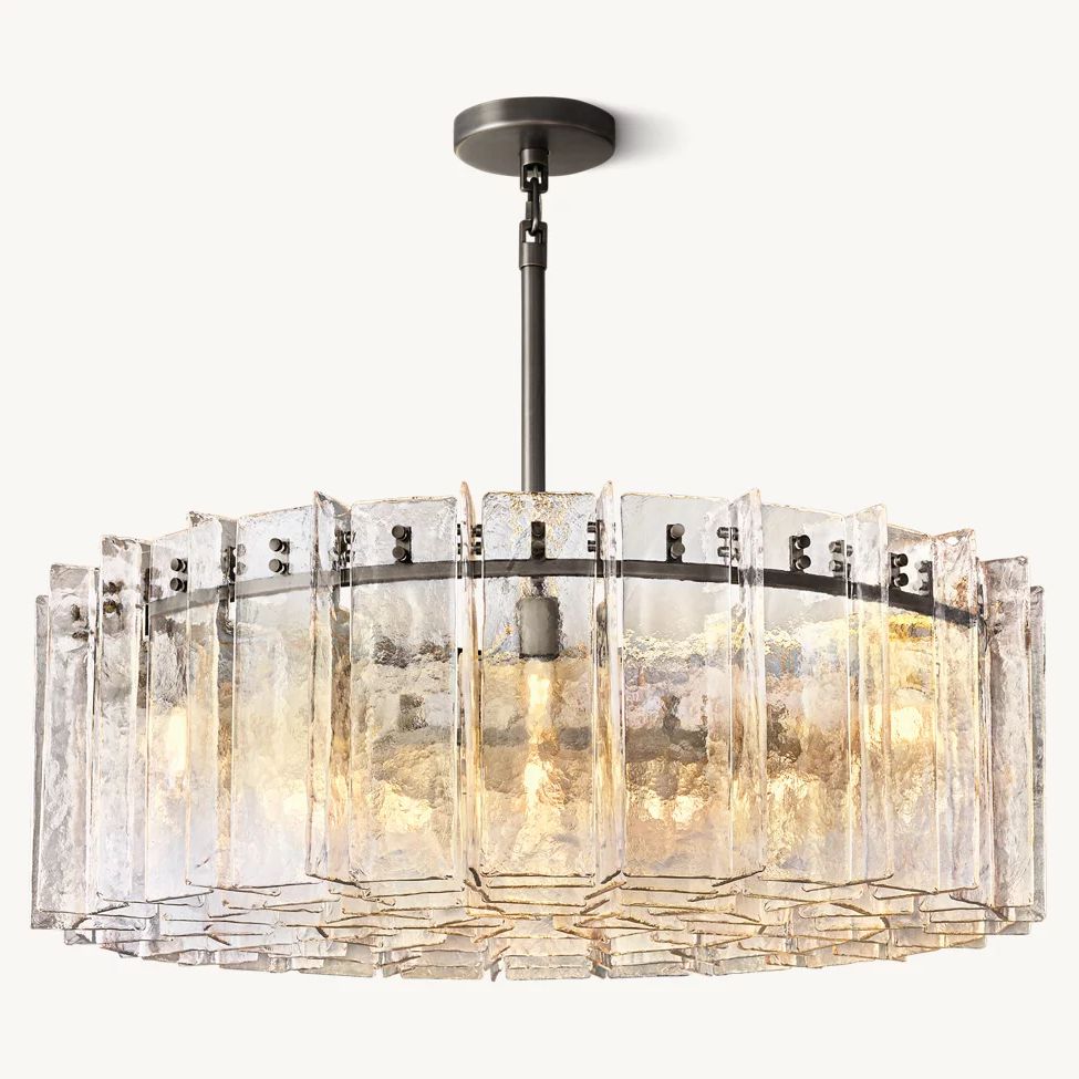 Lattice Module Glass Round Chandelier 60"