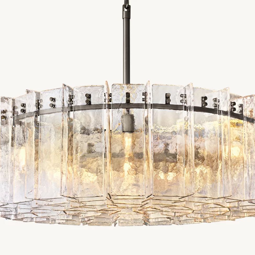 Lattice Module Glass Round Chandelier 48"