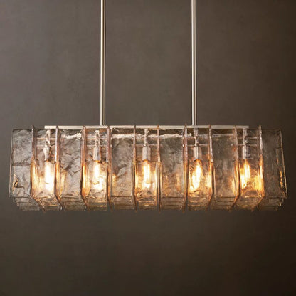 Lattice Module Glass Rectangular Chandelier 49"