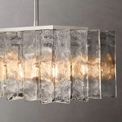 Lattice Module Glass Rectangular Chandelier 49"