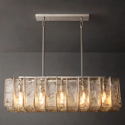 Lattice Module Glass Rectangular Chandelier 49"