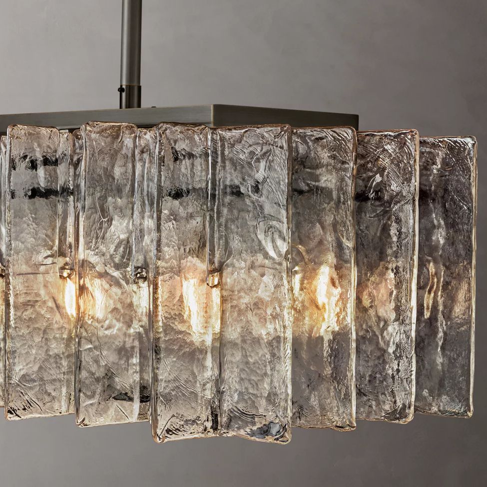 Lattice Module Glass Rectangular Chandelier 49"