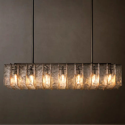 Lattice Module Glass Rectangular Chandelier 67"