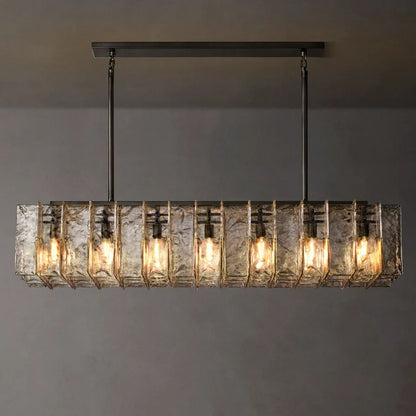 Lattice Module Glass Rectangular Chandelier 67"
