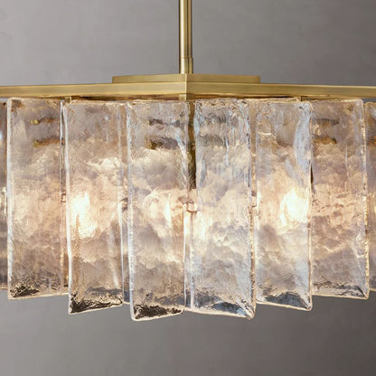 Lattice Module Glass Rectangular Chandelier 67"