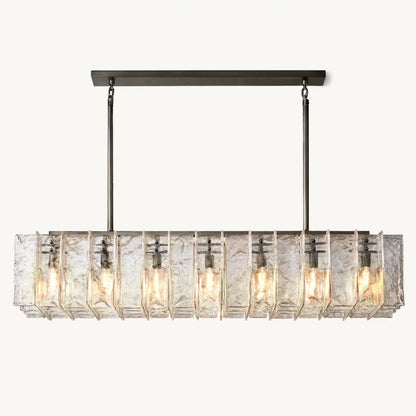 Lattice Module Glass Rectangular Chandelier 67"