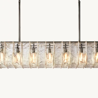 Lattice Module Glass Rectangular Chandelier 67"