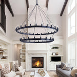 Camino Vintage Industrial Two-Tier Chandelier 71"