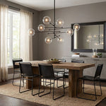 Lucelle Glass Globe Six-Arm Chandelier 55"