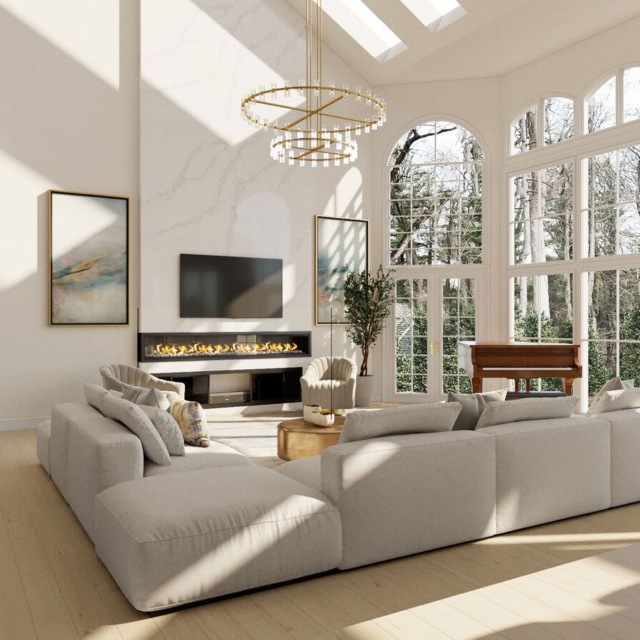 Arcachon Gear Crystal Two-Tier Round Chandelier 60"