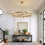 Arcachon Hexagon Crystal Round Chandelier 36"