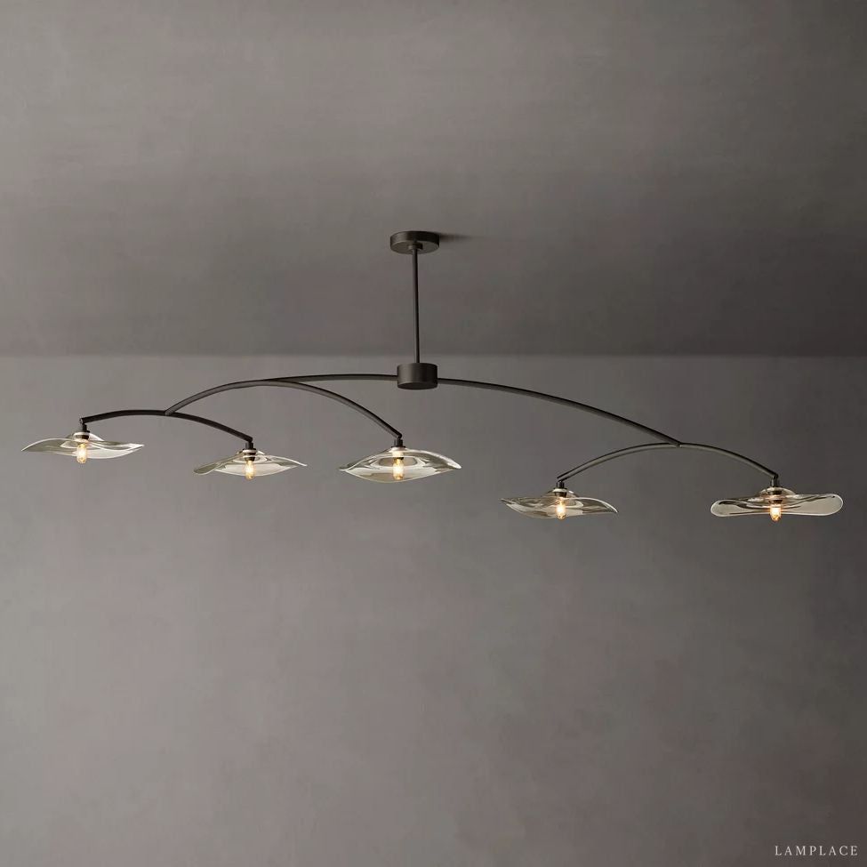 Lily Organic Form Linear Chandelier 80"
