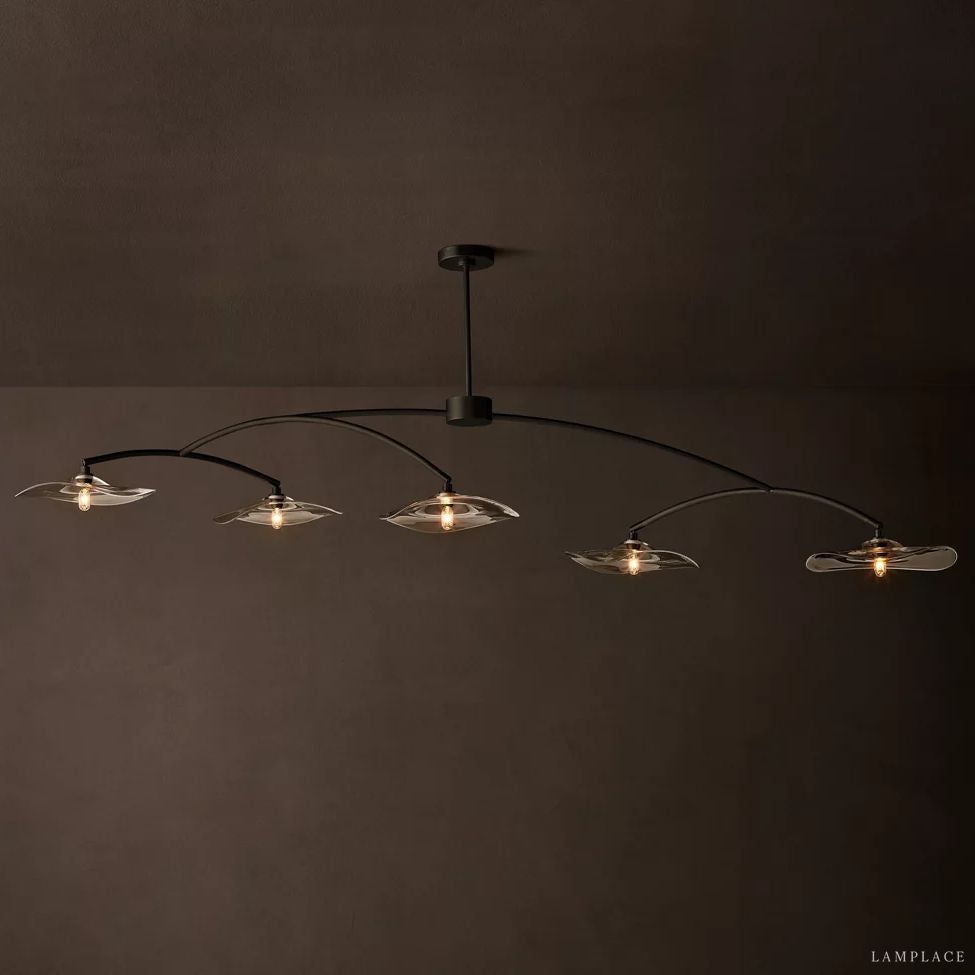Lily Organic Form Linear Chandelier 80"
