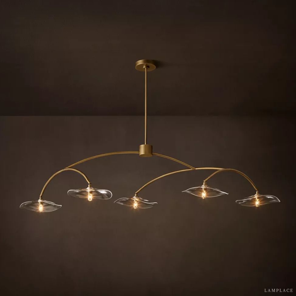 Lily Organic Form Linear Chandelier 60"