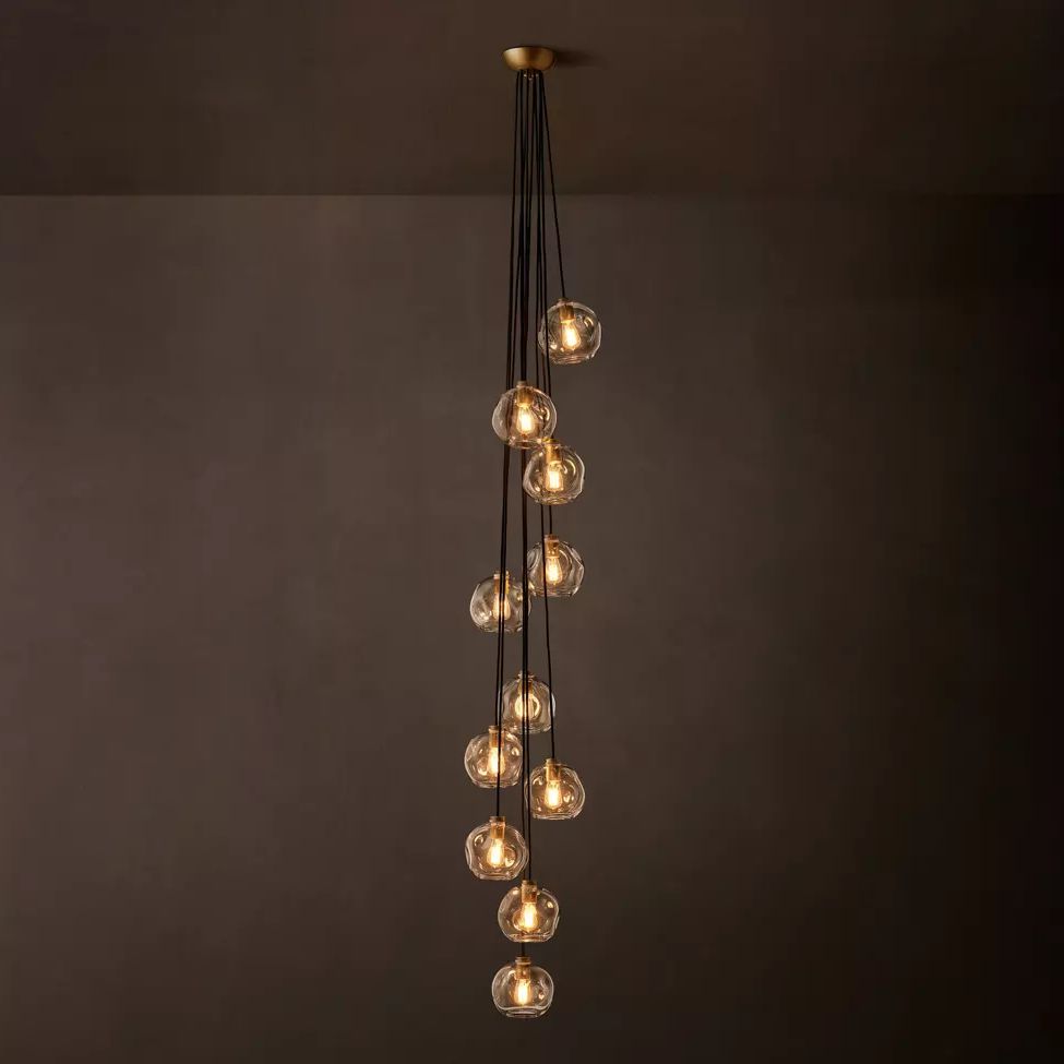 Bubble Ripple Sphere Cascade Chandelier 20"
