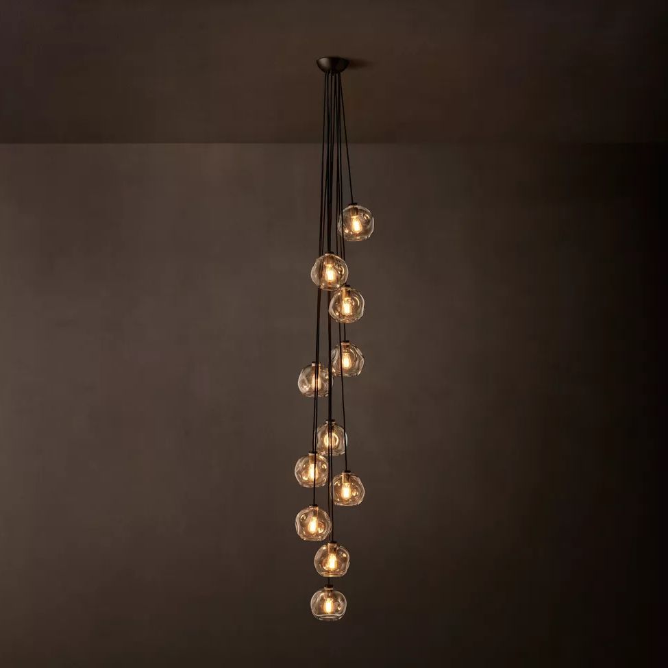 Bubble Ripple Sphere Cascade Chandelier 20"