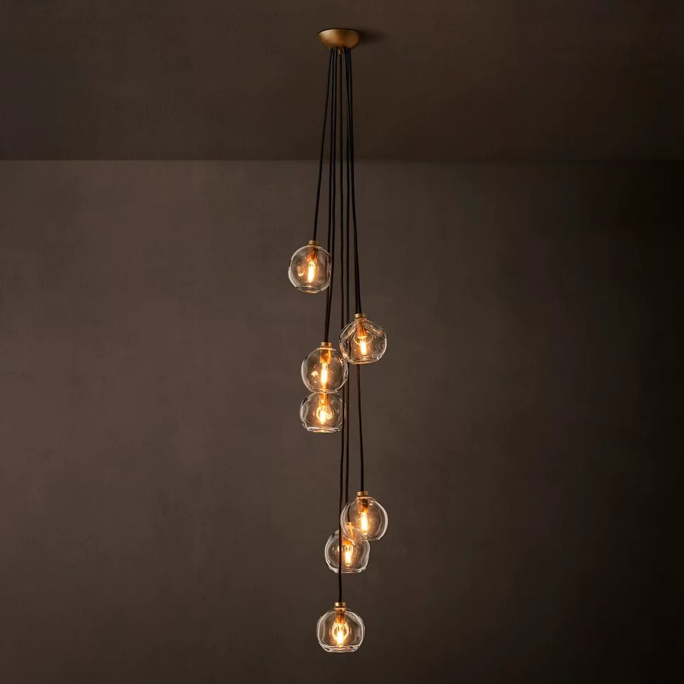 Bubble Ripple Sphere Cascade Chandelier 15"
