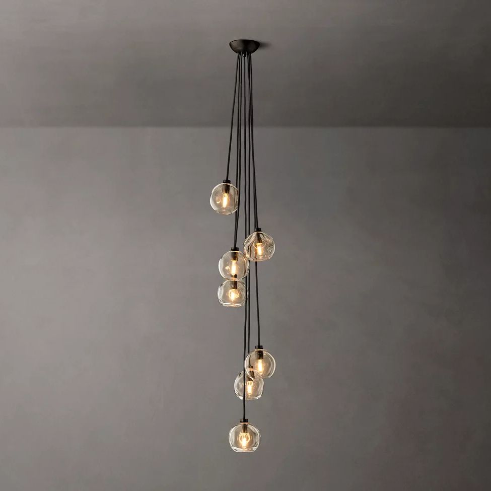 Bubble Ripple Sphere Cascade Chandelier 15"