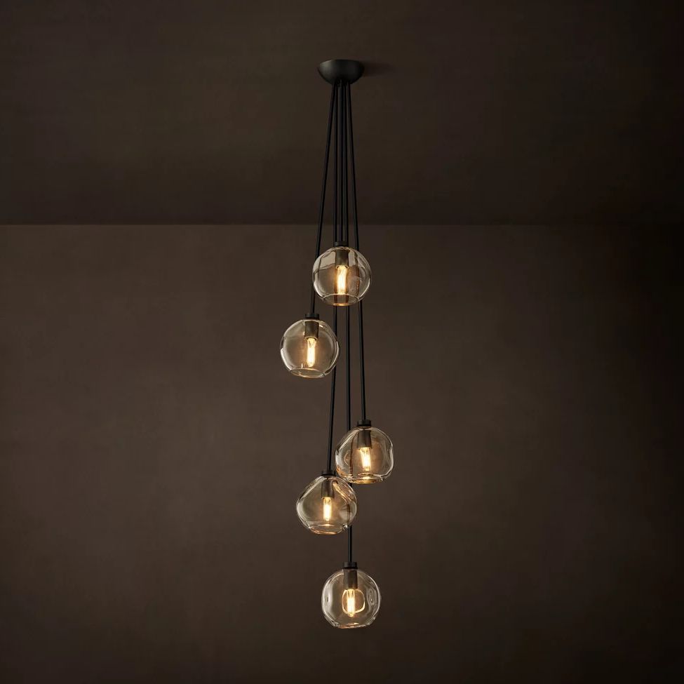Bubble Ripple Sphere Cascade Chandelier 14"