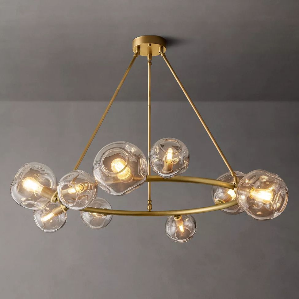 Bubble Ripple Sphere Round Chandelier 48"