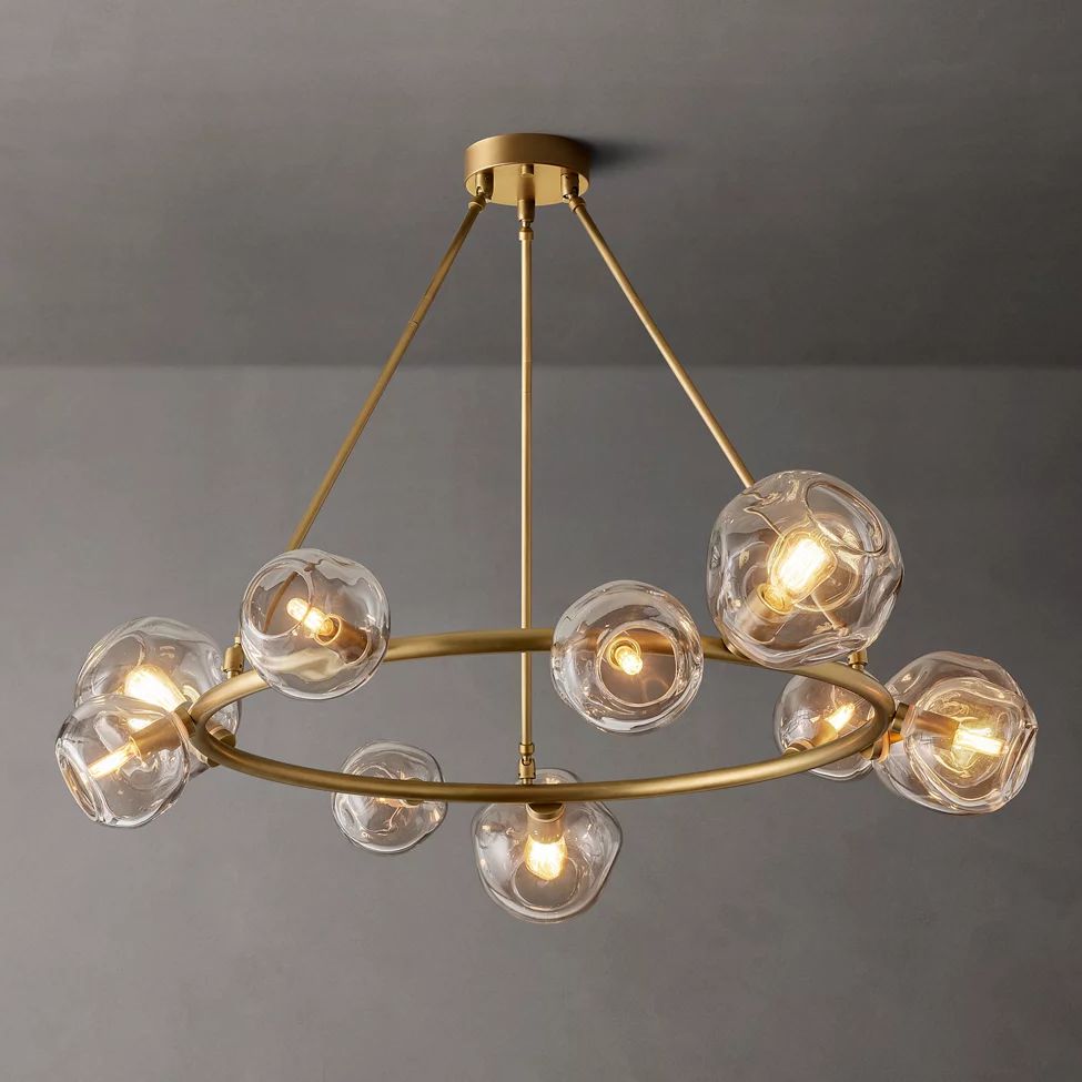 Bubble Ripple Sphere Round Chandelier 48"