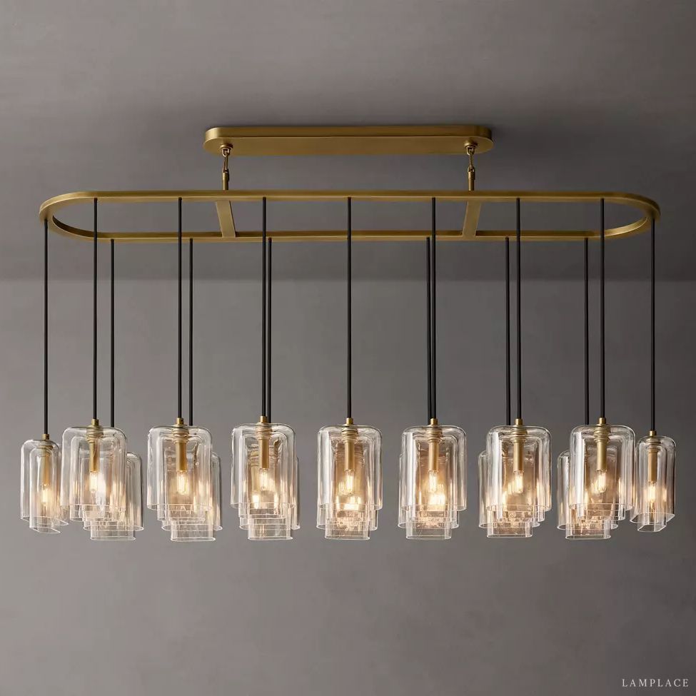 Lacour Prism Layered Linear Chandelier 72"