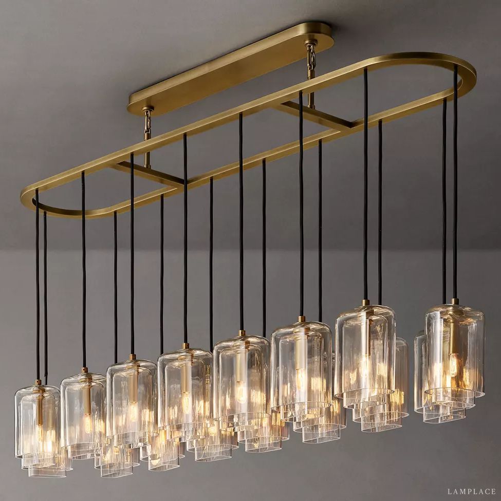 Lacour Prism Layered Linear Chandelier 72"