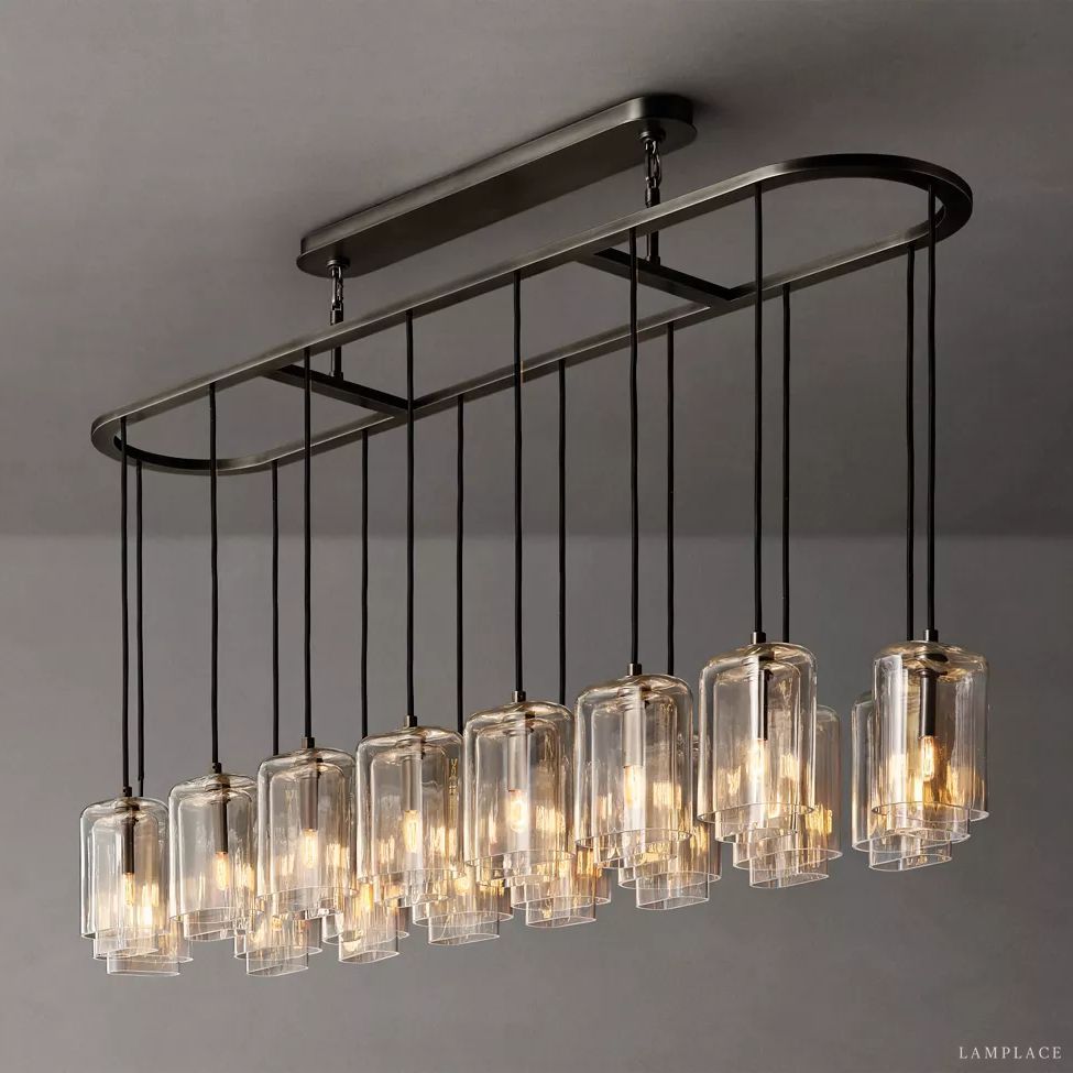 Lacour Prism Layered Linear Chandelier 72"