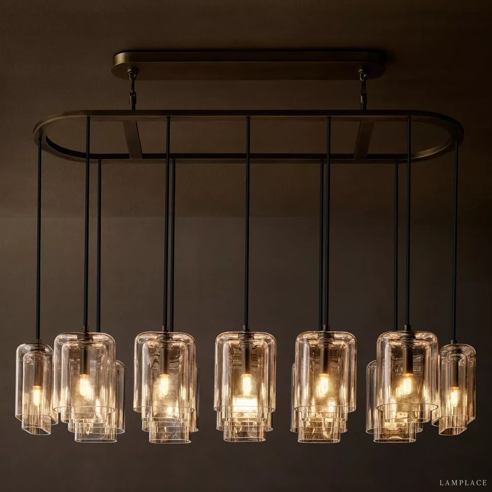 Lacour Prism Layered Linear Chandelier 54"