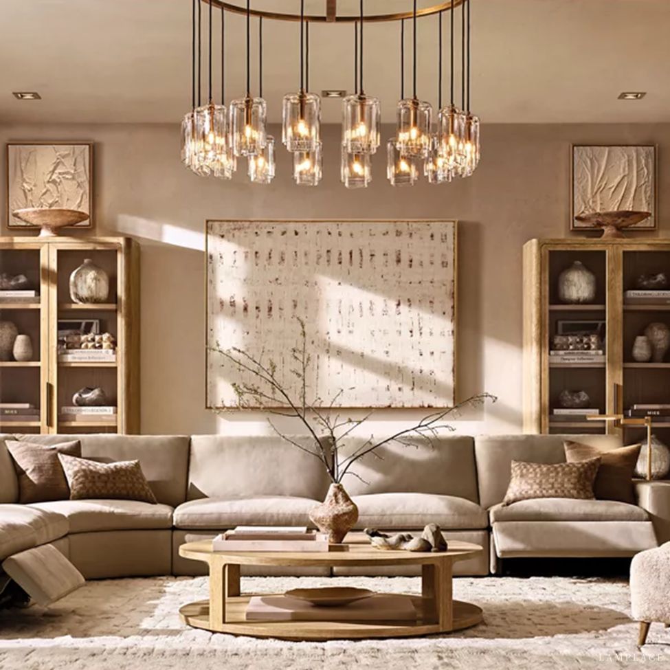 Lacour Prism Layered Round Chandelier 60"