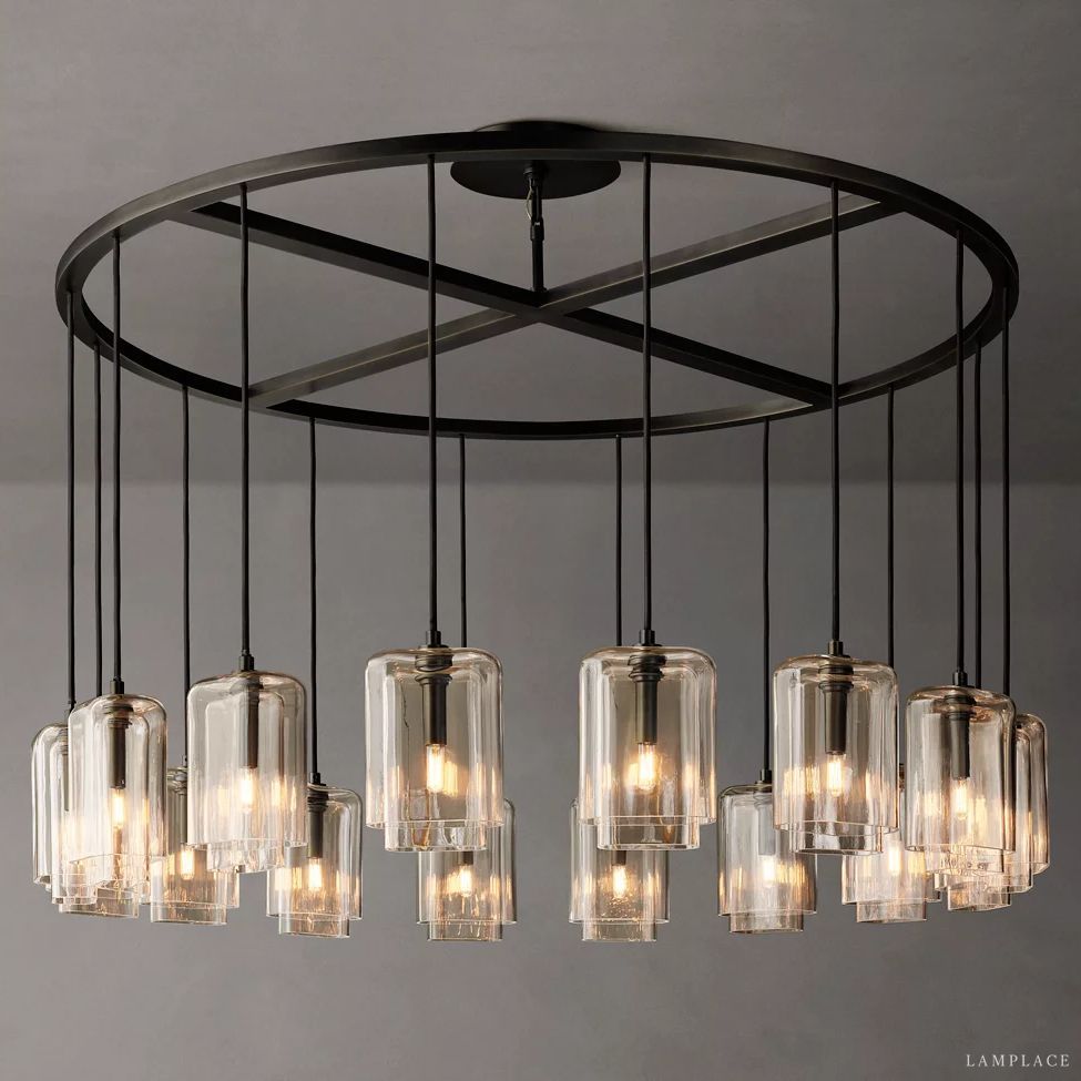 Lacour Prism Layered Round Chandelier 60"