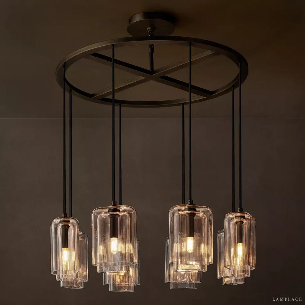 Lacour Prism Layered Round Chandelier 36"