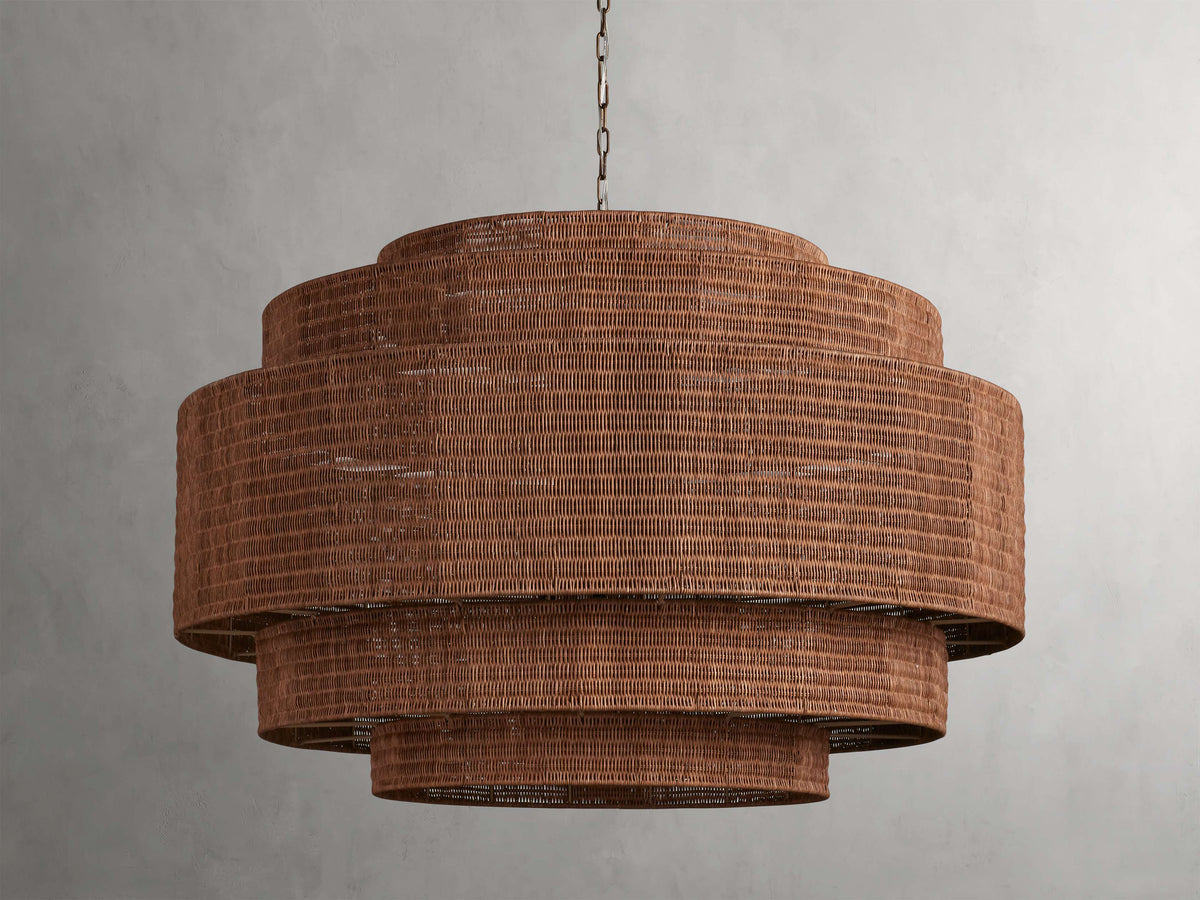 Paloma Handcrafted Rattan Tiered Chandelier