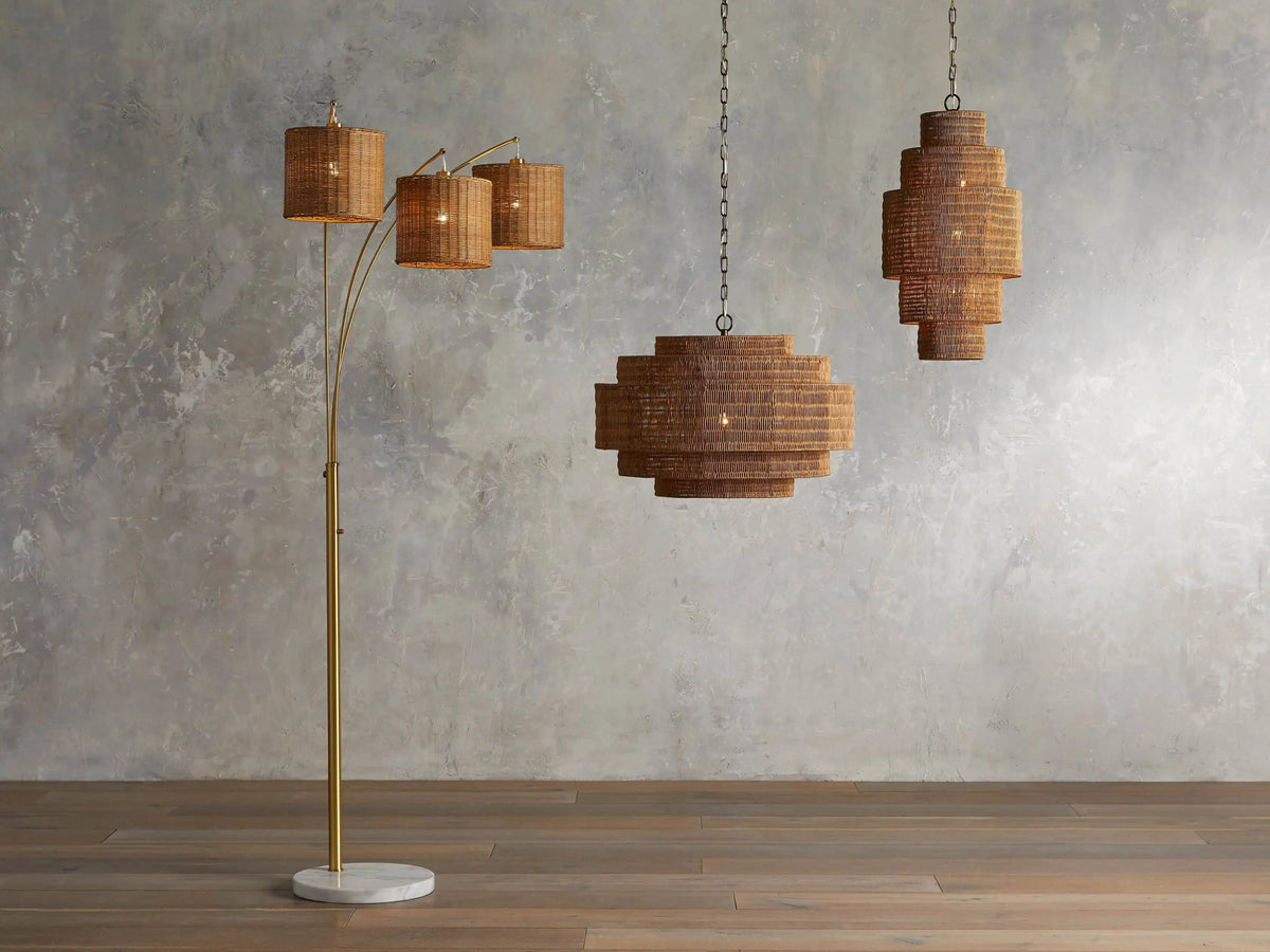 Paloma Handcrafted Rattan Tiered Chandelier