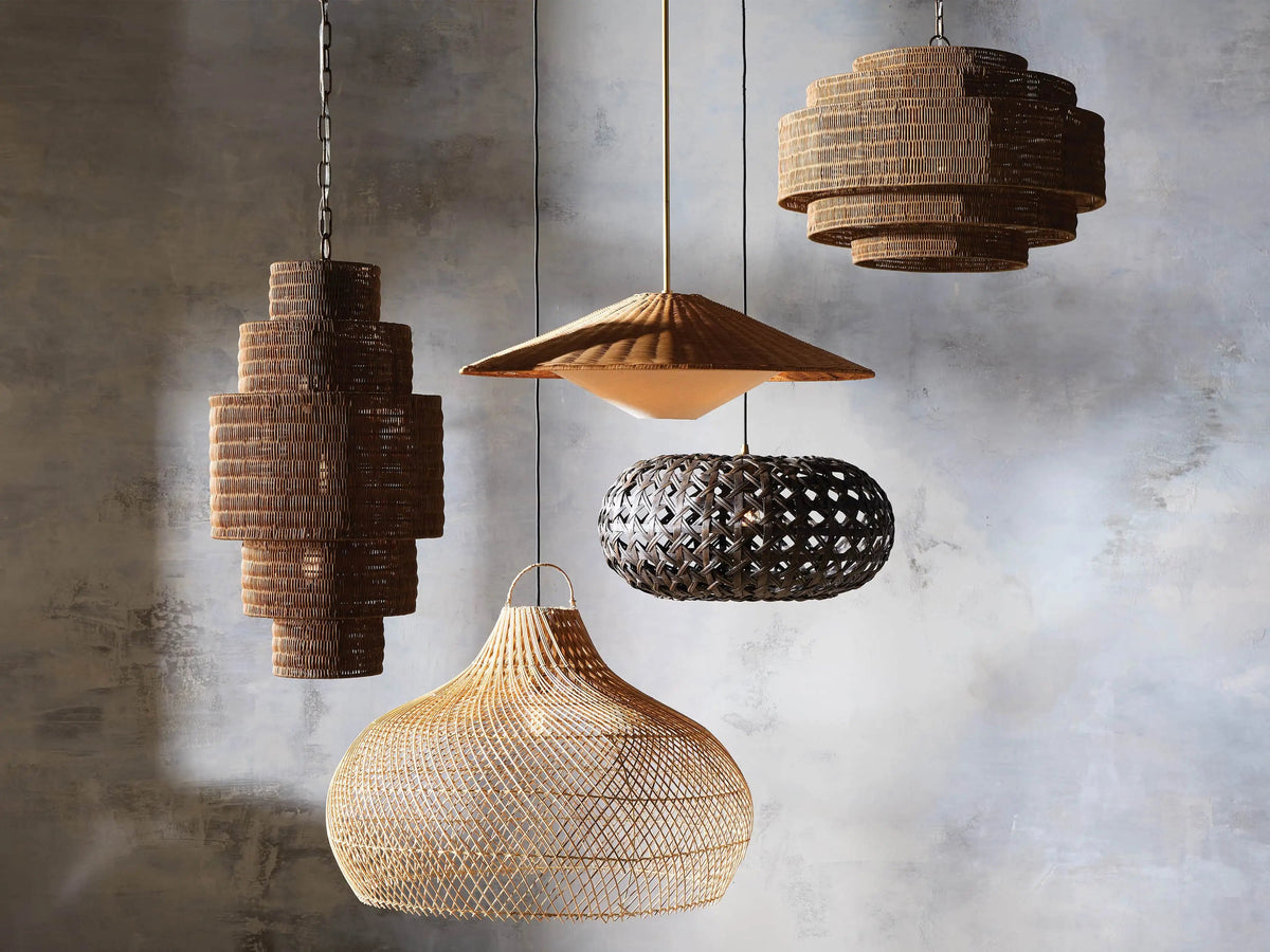 Paloma Handcrafted Rattan Tiered Chandelier