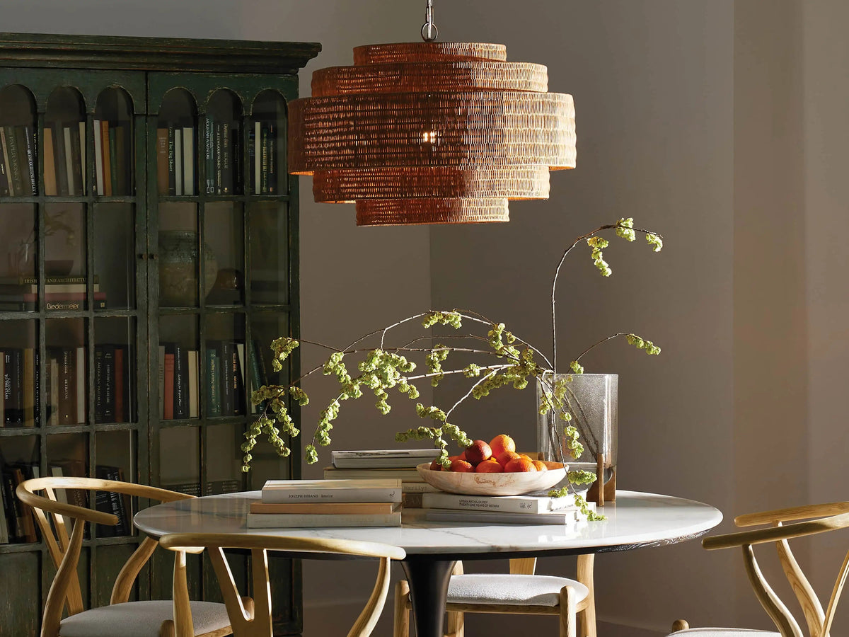 Paloma Handcrafted Rattan Tiered Chandelier