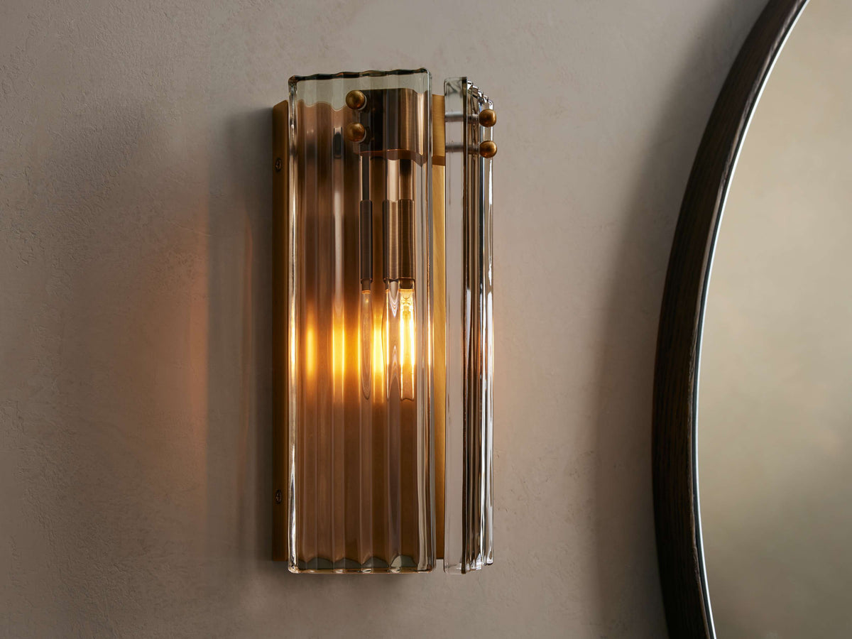 Delsie Reeded Glass Wall Sconce