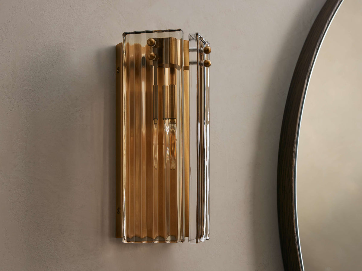 Delsie Reeded Glass Wall Sconce