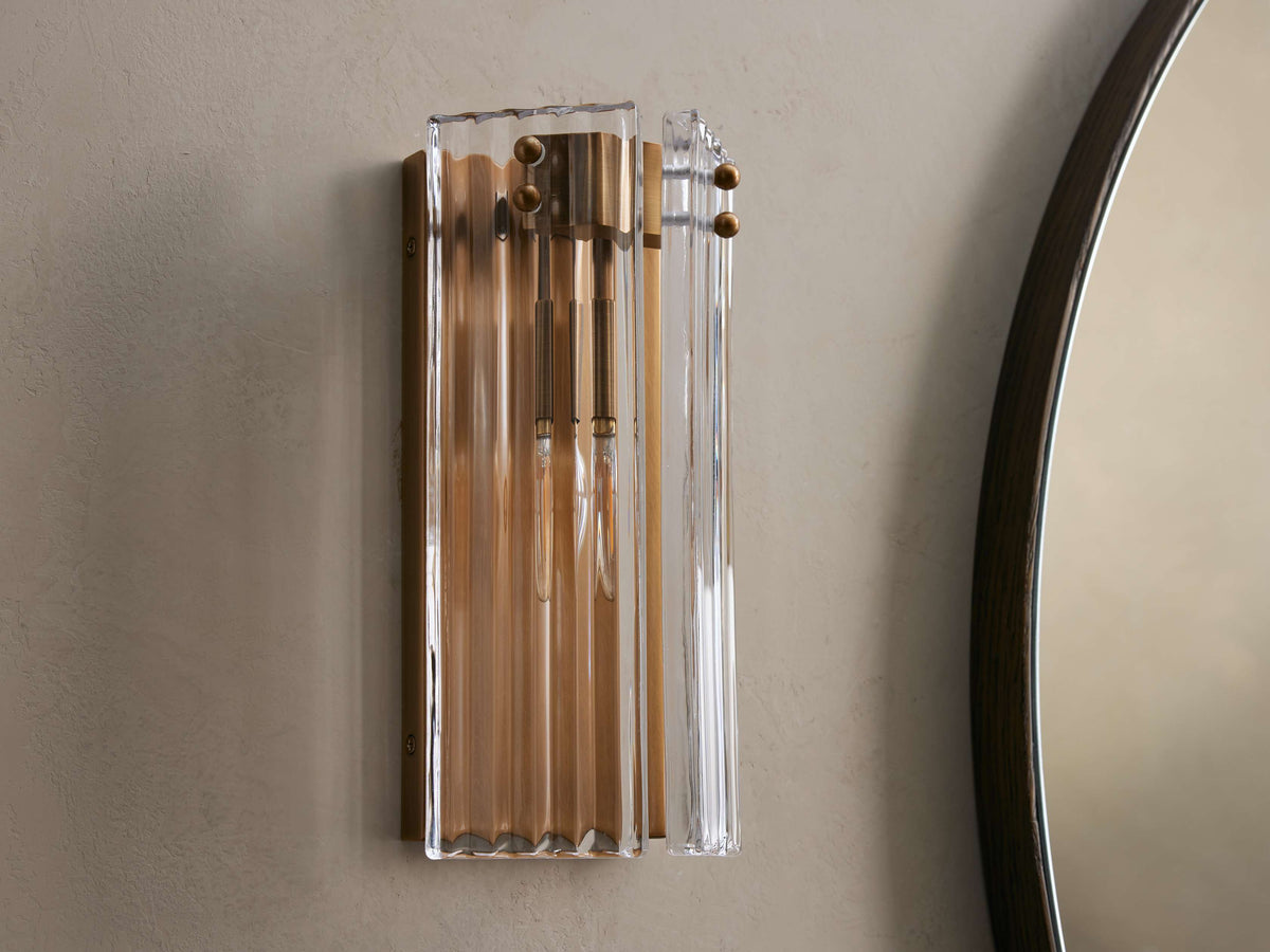 Delsie Reeded Glass Wall Sconce